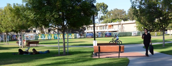 Athena Escobar attends classes at Golden West College in Huntington Beach in pursuit of an art history degree. As a transgender woman, she chose to name herself after the Greek goddess of wisdom and war because “I do fight a war every time I go out.” (Nuran Alteir)